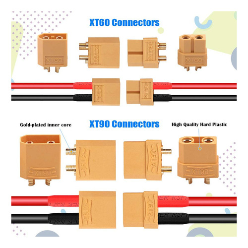 Glarks 76pcs T-plug/xt60/xt90/ec3/ec5 Male  Female Plug Adap