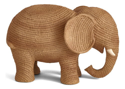Escultura Elefante Em Polirresina Caramelo Amadeirado G