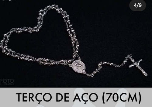 Terço 70 Cm Em Aço Inox