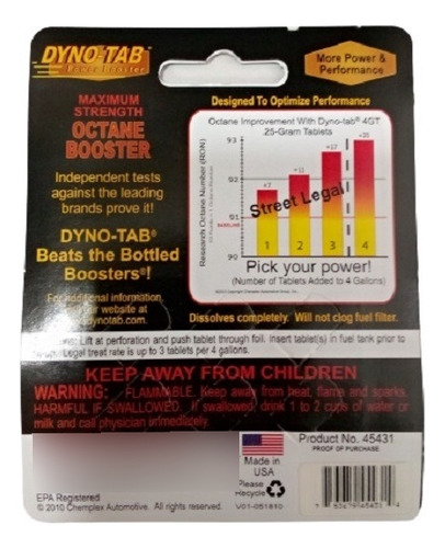 Aumentador De Octanaje De Combustible Para Motos 6 Tabletas