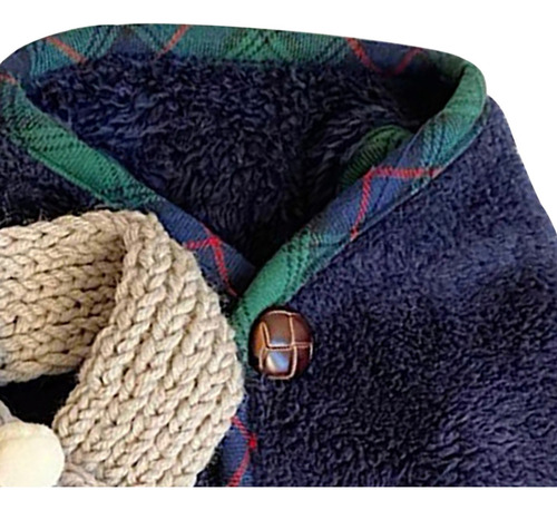 * Ropa De Invierno Para Perros Pequeños Azul Con Bufanda Xl