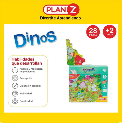 Imagen 2 de 9 de Rompecabezas Dinosaurios Piso Puzzle Gigante Infantil