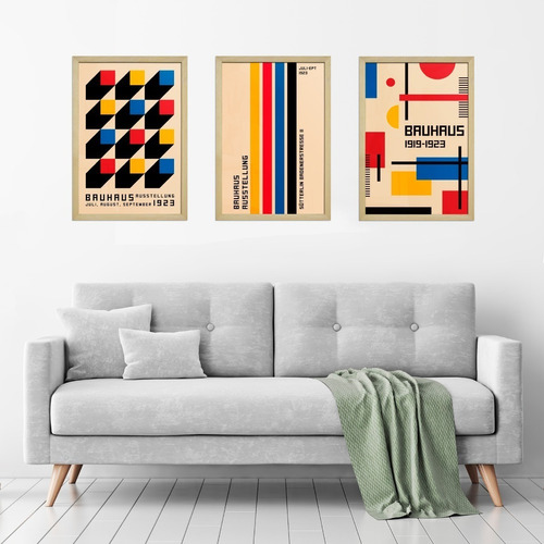 Cuadros Figuras Geometricas Colores Escuela Bauhaus 35x50c/u
