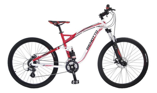 Bicicleta Benotto Mtb Ds-800 R27.5 24v Aluminio Doble Disco Color Rojo Tamaño del cuadro ML