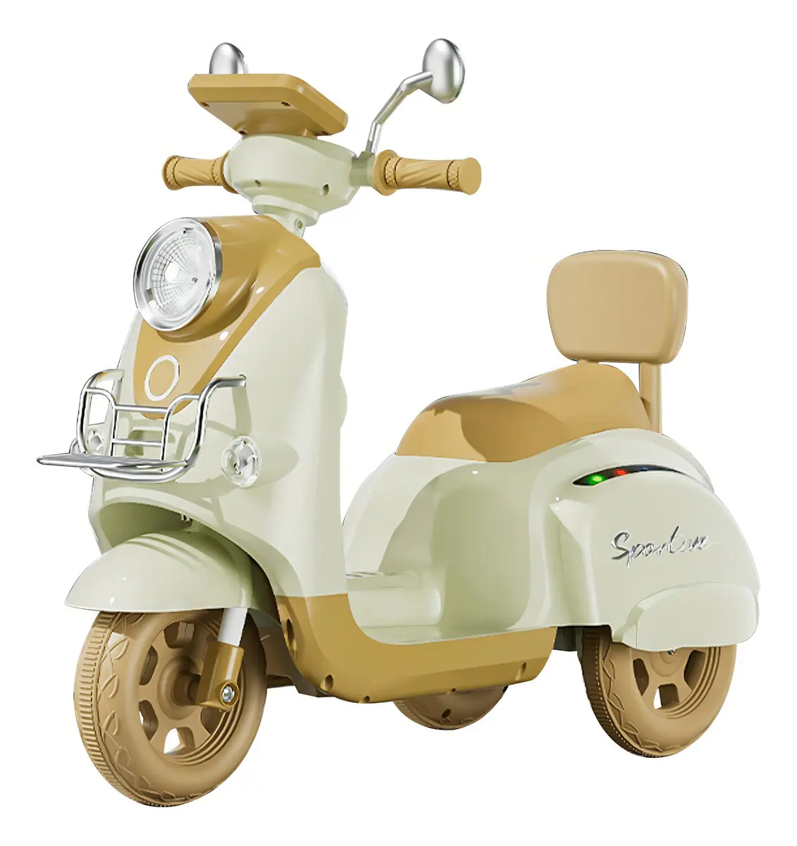 Moto Eletrica Shiny Vespa Sportive Scooter 6v Bege Retro