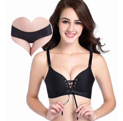 Brasier Bra Top Cordón Doble Push Up Moda Asiatica Con Braga