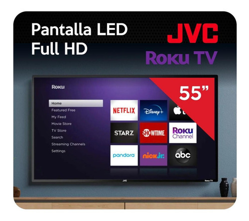 Imagen 3 de 6 de Pantalla Jvc 55 Pulgadas Led 4k Smart Tv Roku