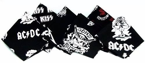 Kit 6 Lenços Bandana Bandas Rock Bandeira Inglaterra Caveira