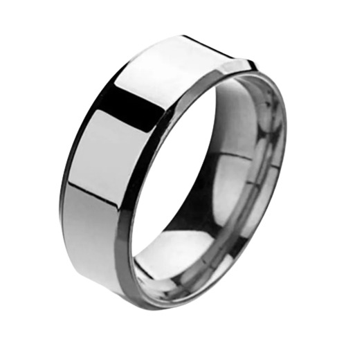 Anillo Acero Hombre Titanio Plateado