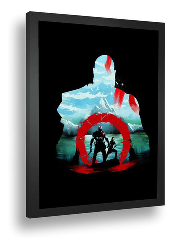 Quadro Emoldurado Poster God Of War Deus Da Guerra Jogo A3