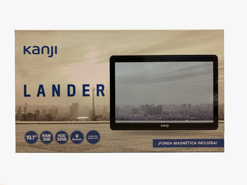 Tablet con funda Kanji Lander KJ-AC02 10.1" con red móvil 32GB negra y 2GB de memoria RAM