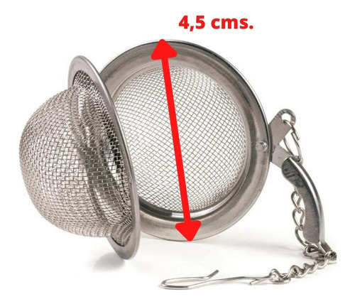 Infusor De Acero Inoxidable De 4.5 Cms. De Diámetro | Dugu Color Plateado