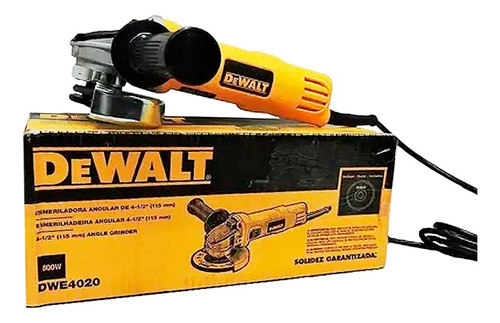 Esmeriladora Angular 4½'' 800w Dewalt Dwe4020-b3 Color Amari