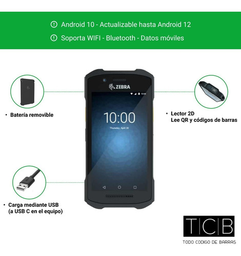 Imagen 4 de 6 de Colector De Datos Android Zebra Tc21 2d Wifi Bluetooth Nfc