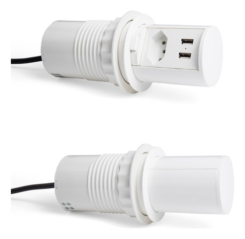 Torre De Tomada Pop Qtmov Mini Totem Com 01 Tomadas 10a Usb
