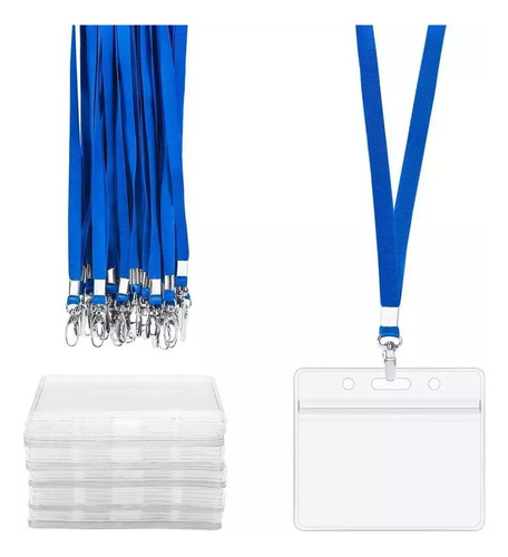 Pack 100 Lanyard Colgante + 100 Porta Credencial