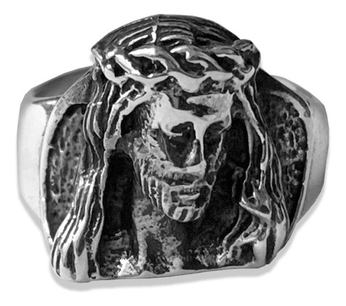 Anillo Rostro De Cristo De Plata Maciza .925 Garantizada 