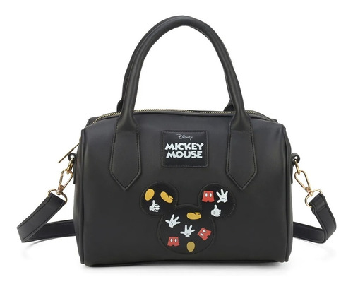 Bolsa Baú Mickey Mouse - Original Disney Cor Preto Orelha Desenho do tecido silhuetas mickey