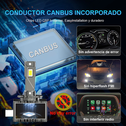 Kit De Faros Led Hid De Xenón D1s D2s D3s D4s D5s D8s