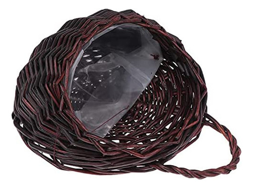 (m-p) Cesta Tejida De Mimbre Natural Para Colgar En La Pared