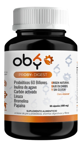 Oby 60 Billones Probióticos Y Prebióticos, Carbón Activado