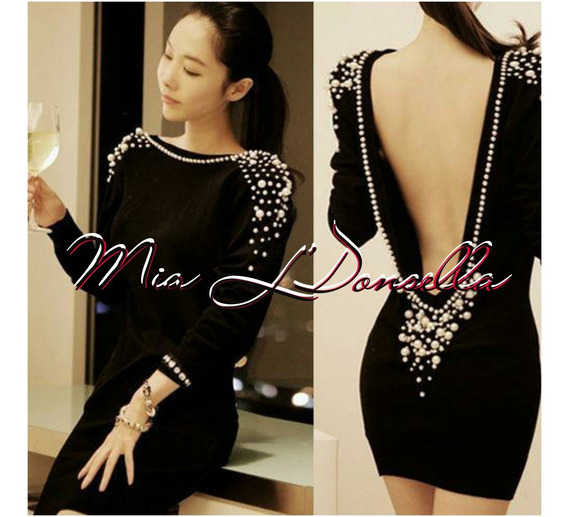 Vestido Con Espalda Descubierta Perlas | MercadoLibre 📦 Vestido Con Espalda Descubierta Perlas | MercadoLibre 📦