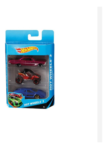 Paquete De 3 Carritos Hot Wheels Varios Modelos Y Colores