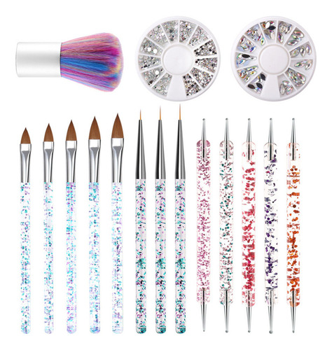 Conjunto De Acessórios Para Caneta De Unha Com Diamantes 3d