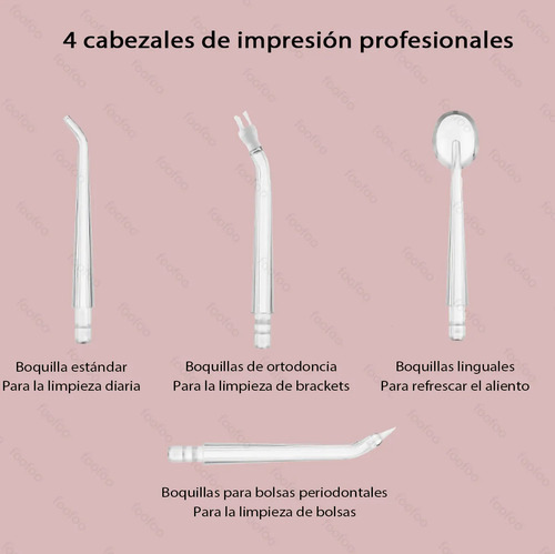 Irrigador Bucal Limpiador De Dientes Recargable 8 Puntas