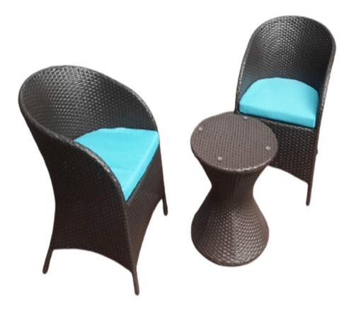 Juego Rattan Sintetico X 3 Pcs Color Cafe 