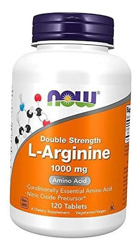 Now Supplements, L-arginina 1000 Mg, Precursor De Óxido Nítr