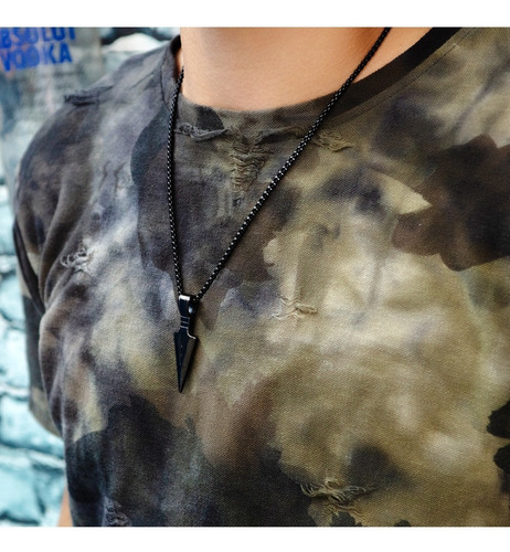 Collar Acero Inoxidable Dije Flehca Cadena Vintage Hombre