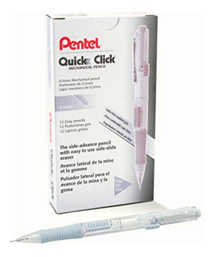 Pentel Quick Click Mechanical Pencil (0.5mm), Gray Barrel