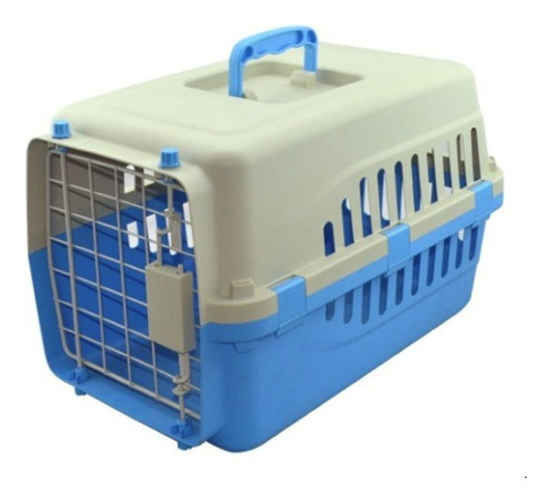 Transportadora Para Perro Y Gato Raza Mediana Y Pequeña Color Azul