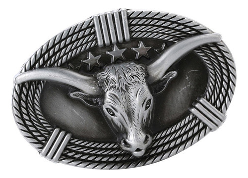 . Hebilla De Cinturón De Cabeza De Vaca 3d Estilo Vaquero