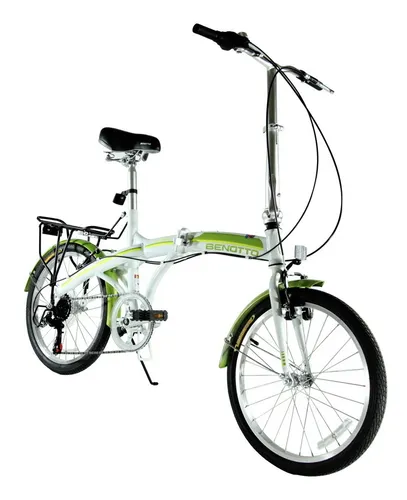 Bicicleta Plegable Vancouver R20 7v Blanco Verde Benotto