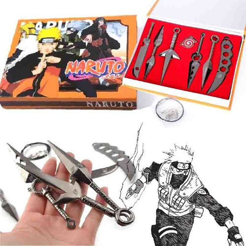 7 Accesorios Naruto Anime Kunai Set De Armas De Metal Shurik