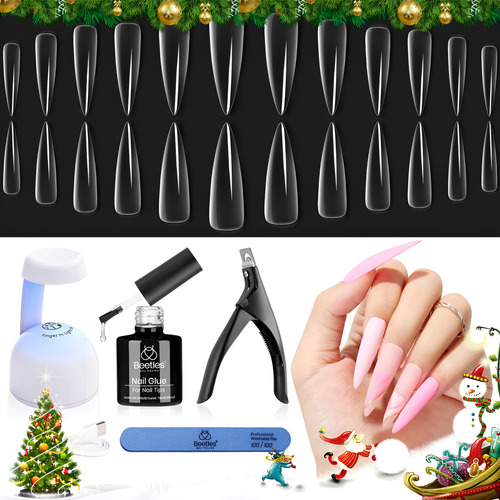 Kit De Extension De Uñas De Gel Facil 240 Puntas 5 En 1