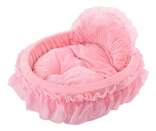 Dog House Kennel Princess Cute Lovely Pet Dog Bed Pad Rosa S
