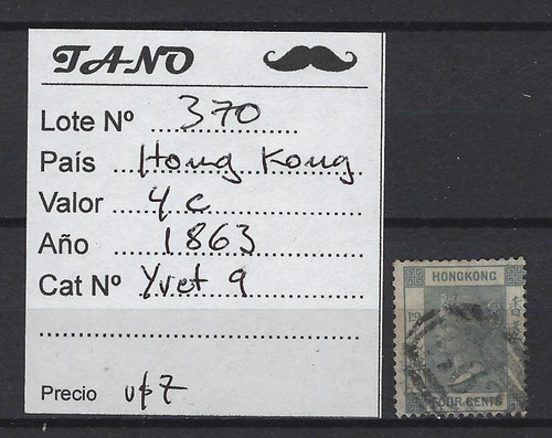 Lote370 Hong Kong 4 Cents. 1863 Yvert#9