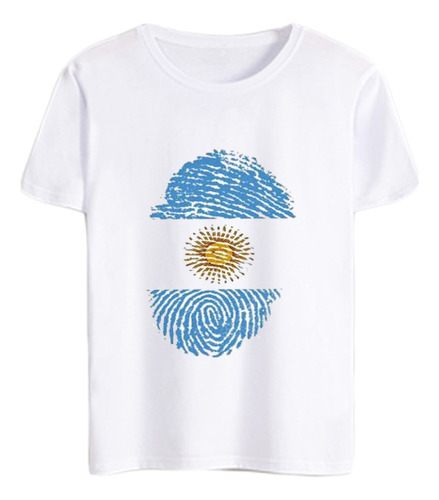 Remera Argentina Corazón Huella Unisex