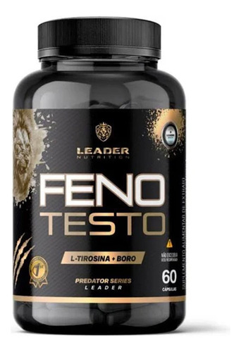 Feno Testo Feno Grego + Tirosina + Boro Leader 60 Capsulas Sabor Sem Sabor