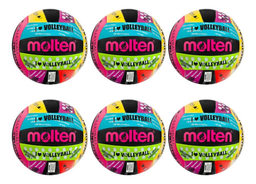 Paquete 6 Balones Voleibol Molten No. 5 Ms-500 Luv Original