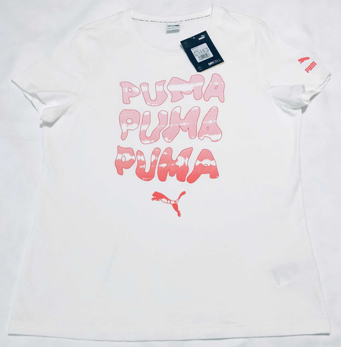 Playera Puma,mujer,talla G,blanca-rosa,100% Original