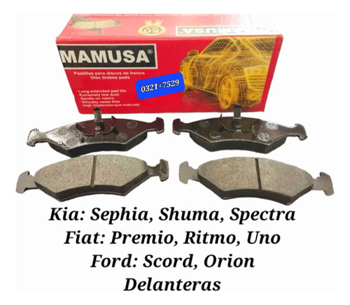 Pastillas De Frenos Mamusa 7529=0321 Sephia/ritmo/scort