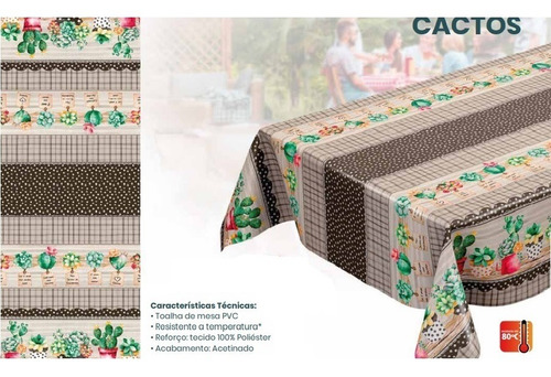 Imagem 1 de 1 de Toalha De Mesa 4 Lugares Estampada Impermeável E Térmica