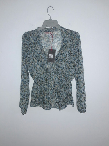 Bluson Marca Mor Talla S Color Celeste Con Flores