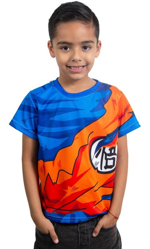 Playera Sublimada Infantil Goku Traje Roto 