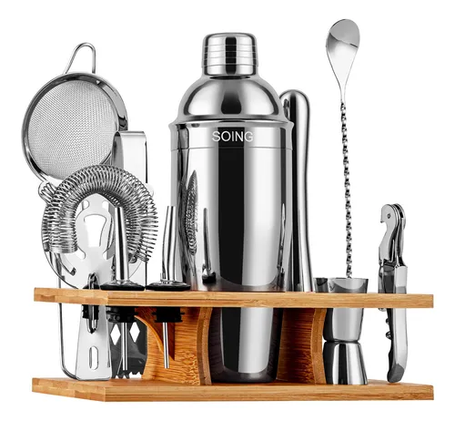 comprar Soing Kit De Camarero Plateado De 11 Piezas, Juego De Coctel