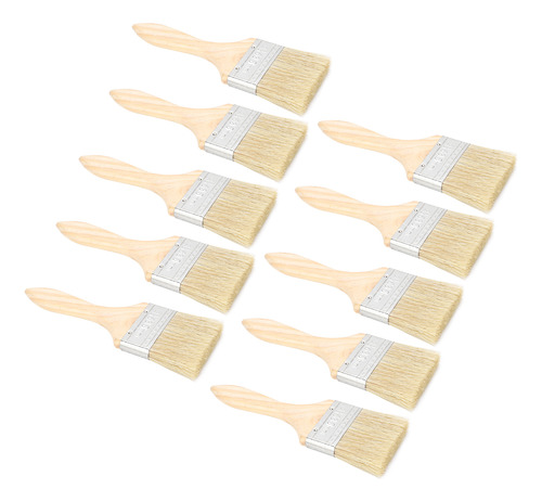 10 Brochas De Lana Artificial Con Mango De Madera De 2.5 Pul